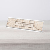 Porte-nom Pour Bureau Marbre beige Grain Brown (Devant)