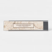 Porte-nom Pour Bureau Marbre beige Grain Brown (Devant)