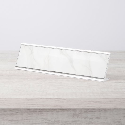 Porte-nom Pour Bureau Marbre Blanc (Devant)