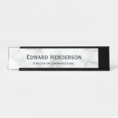 Porte-nom Pour Bureau Marbre blanc Faux (Devant)