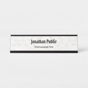 Porte-nom Pour Bureau Marbre blanc Moderne Élégant Modèle Professionn