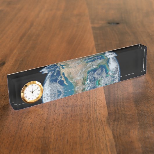 Porte-nom Pour Bureau Marbre bleu 2015 - la terre, l'espace, planètes (Taille)