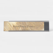 Porte-nom Pour Bureau Marbre crème (Devant)