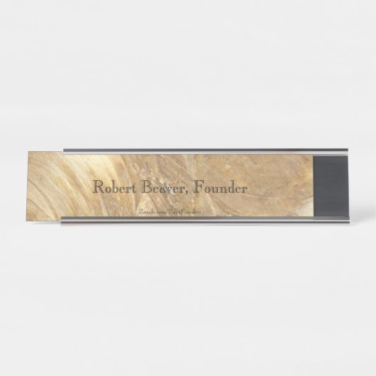 Porte-nom Pour Bureau Marbre crème (Devant)