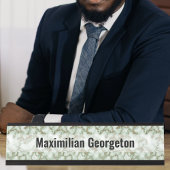 Porte-nom Pour Bureau Marbre d'or Faux Green