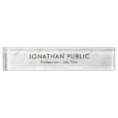 Porte-nom Pour Bureau Marbre élégant personnalisé Modèle moderne Ajouter (Devant)