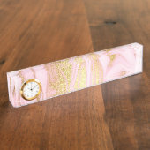 Porte-nom Pour Bureau Marbre et Paillettes (Taille)