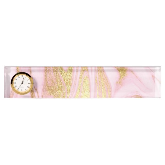 Porte-nom Pour Bureau Marbre et Paillettes (Devant)