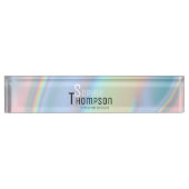 Porte-nom Pour Bureau Marbre liquide holographique moderne (Devant)