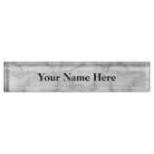 Porte-nom Pour Bureau Marbre noir et blanc (Devant)