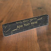 Porte-nom Pour Bureau Marbre noir et or (Taille)