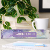 Porte-nom Pour Bureau Marbre pourpre et or
