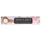 Porte-nom Pour Bureau Marbre rose clair Agate Collection tendance (Devant)