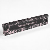 Porte-nom Pour Bureau Marbre rose et noir