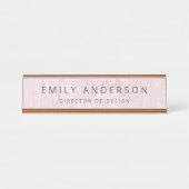 Porte-nom Pour Bureau Marbre rose moderne personnalisé (Devant)