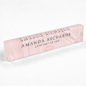 Porte-nom Pour Bureau Marbre rose pâle