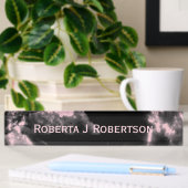 Porte-nom Pour Bureau Marbre rose sur noir