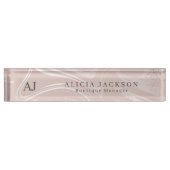 Porte-nom Pour Bureau Marbre rose vif élégant directeur boutique (Devant)