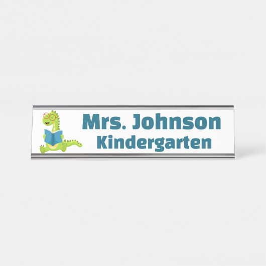 Porte-nom Pour Bureau Mare Green Dinosaur Enseignant (Devant)