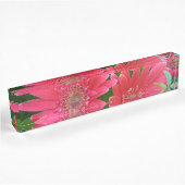 Porte-nom Pour Bureau Marguerite rose de Gerbera