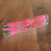 Porte-nom Pour Bureau Marguerite rose de Gerbera (Taille)