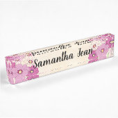 Porte-nom Pour Bureau Marguerites