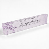 Porte-nom Pour Bureau Mariage de libellule de Damas pourpre