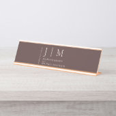 Porte-nom Pour Bureau Mariage de Table Élégant Formel Marron Chocolat (Devant)