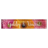 Porte-nom Pour Bureau Mariage floral Daisy Trio (Devant)