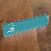 Porte-nom Pour Bureau Marlin bleu (Taille)