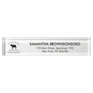 Porte-nom Pour Bureau Marque Agricole de Prestige   Logotype de Bovins D