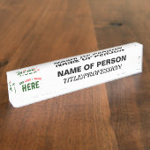 PORTE-NOM POUR BUREAU MARQUE BLANCHE MODERNE ET PERSONNALISABLE VÉRIFIÉE (Taille)