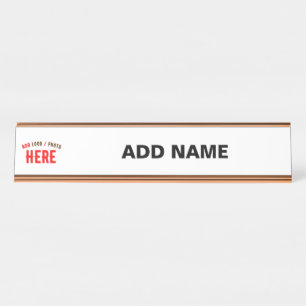 PORTE-NOM POUR BUREAU MARQUE BLANCHE VÉRIFIÉE PERSONNALISABLE MODERNE ÉL