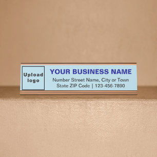 Porte-nom Pour Bureau Marque d'affaires sur Bleu clair standard