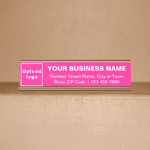 Porte-nom Pour Bureau Marque d'affaires sur le bureau rose Standard Nom