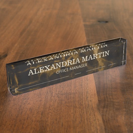 Porte-nom Pour Bureau Marque or Brown Titre du travail (Taille)