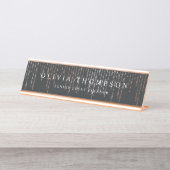 Porte-nom Pour Bureau Marquee d'or rose (Devant)