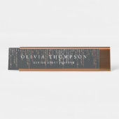 Porte-nom Pour Bureau Marquee d'or rose (Devant)