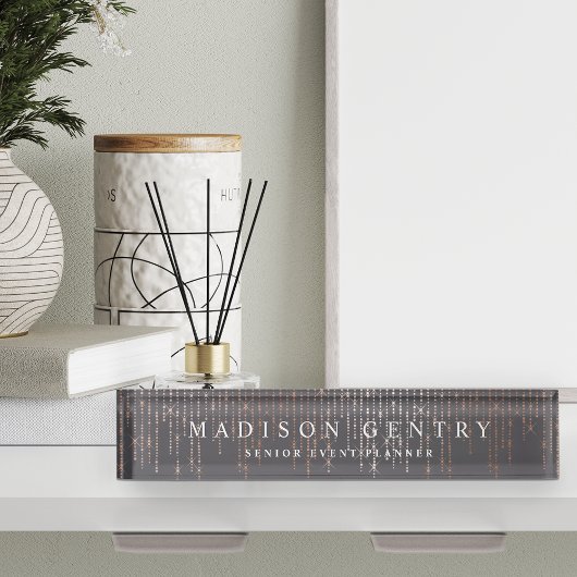Porte-nom Pour Bureau Marquee d'or rose