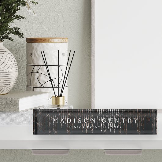 Porte-nom Pour Bureau Marquee d'or rose