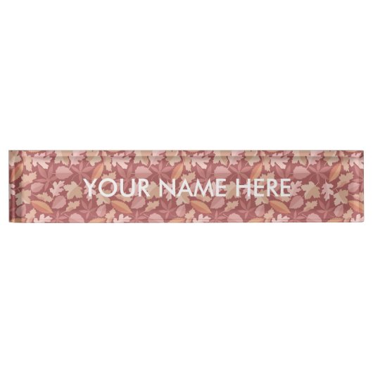 Porte-nom Pour Bureau Marsala motif feuille (Devant)