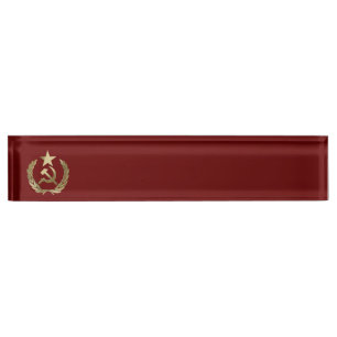 Porte-nom Pour Bureau Marteau et faucille