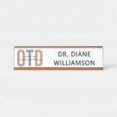 Porte-nom Pour Bureau Médecin de l'ergothérapie sur mesure (Devant)