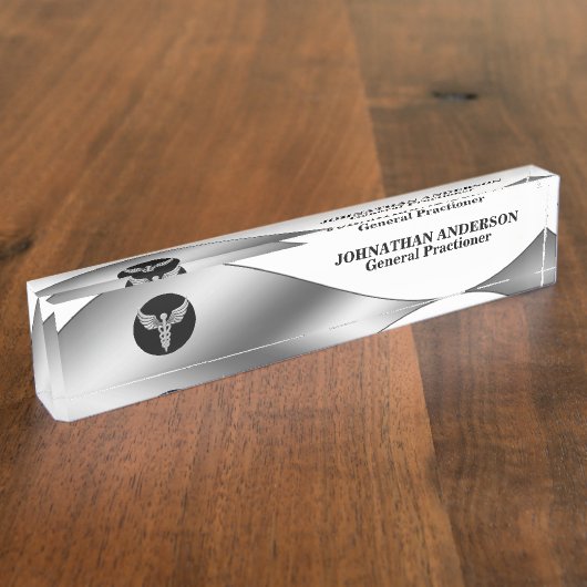 Porte-nom Pour Bureau Médecin Médicale santé - Cédulcorée en noir (Taille)