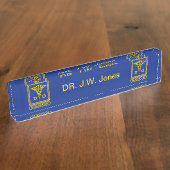 Porte-nom Pour Bureau Médecin ostéopathique (Taille)