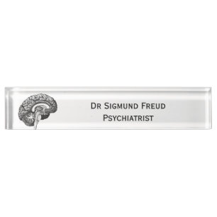 Porte-nom Pour Bureau médecin vintage anatomie médicale cerveau humain