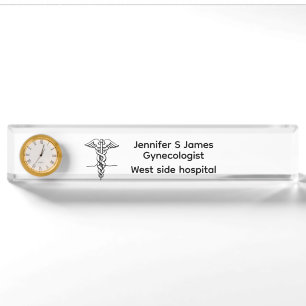 Porte-nom Pour Bureau Médecine personnalisée gynécologue médecin