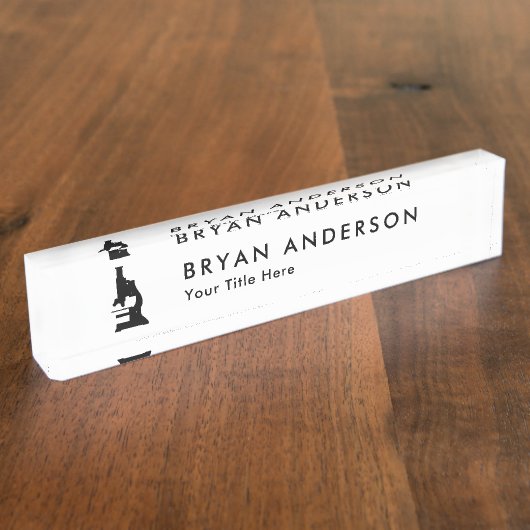 Porte-nom Pour Bureau Médicale - Microscope (Taille)