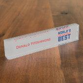 Porte-nom Pour Bureau Meilleur comptable du monde (Taille)