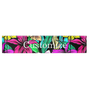 Porte-nom Pour Bureau Mélange de fleurs tropicales Thunder_Cove